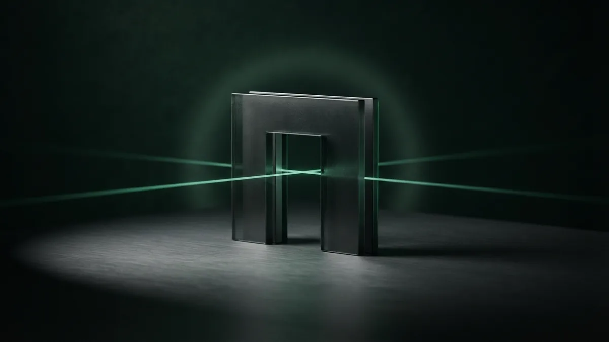 How an account connection works Layered dark glass gateway showing a secure data connection